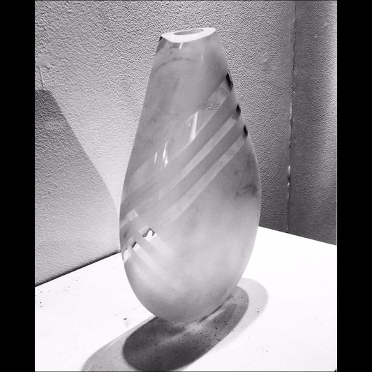 Glass Blown Clear Vase